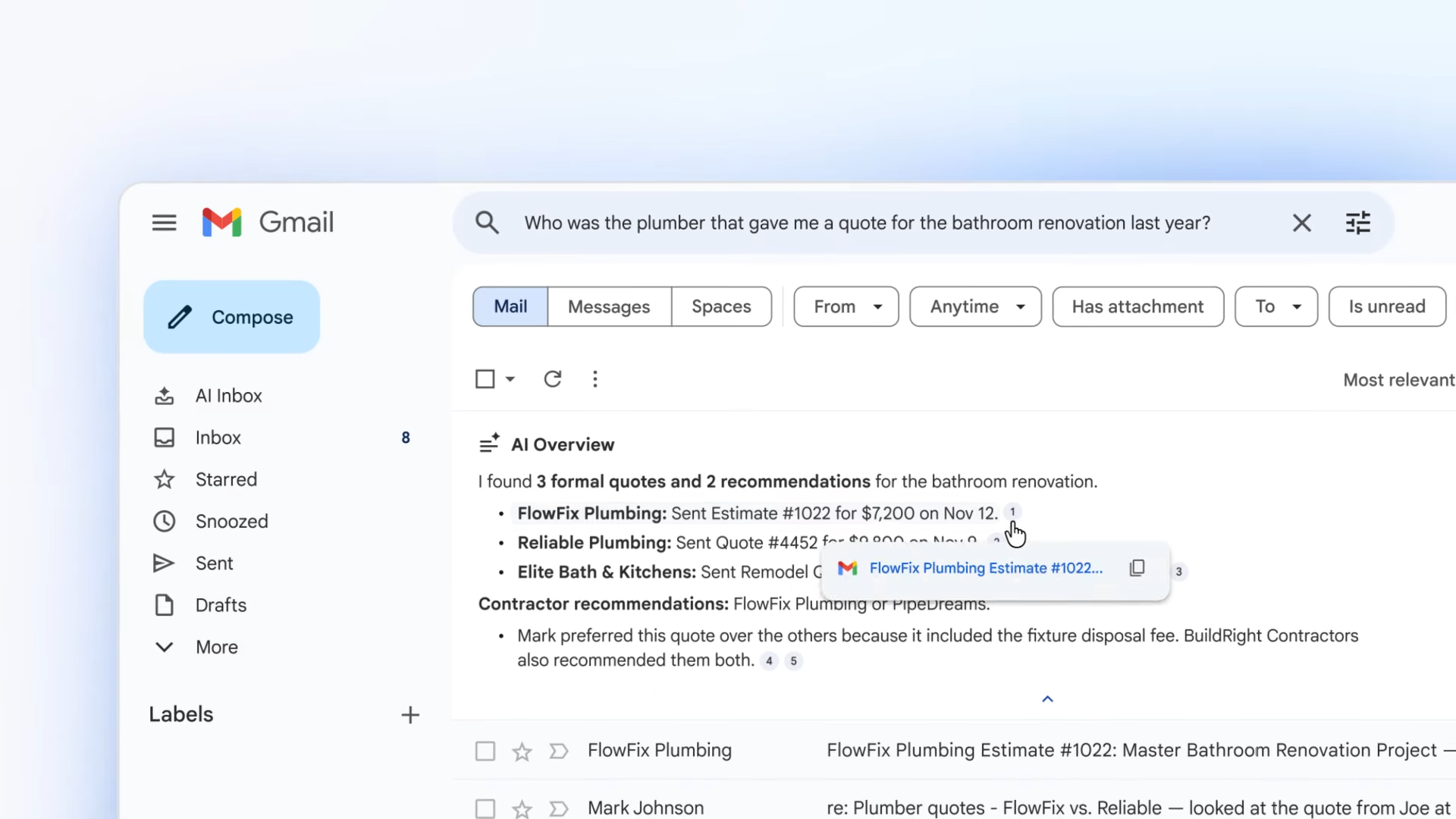 AI Overview в Gmail